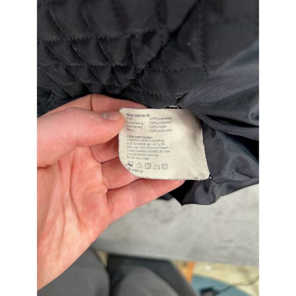 Esprit Jacket Womens Small Black Quilted Hooded Fleece Lined Coat Pockets - Picture 9 of 9